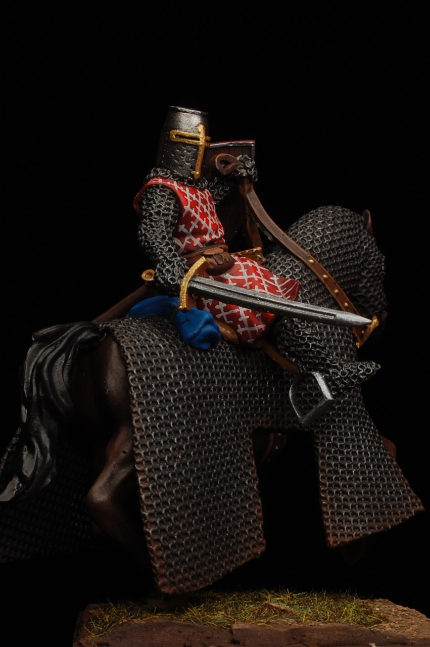 28mm mounted crusader knight miniature — 32mm compatible, 3D printable STL for historical wargaming by Northern Crusades Miniatures