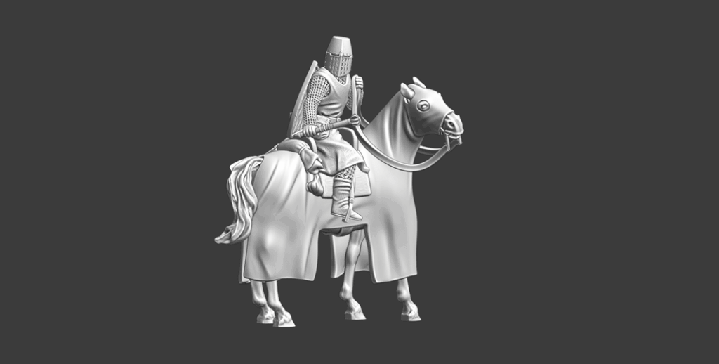 28mm mounted crusader knight miniature — 32mm compatible, 3D printable STL for historical wargaming by Northern Crusades Miniatures