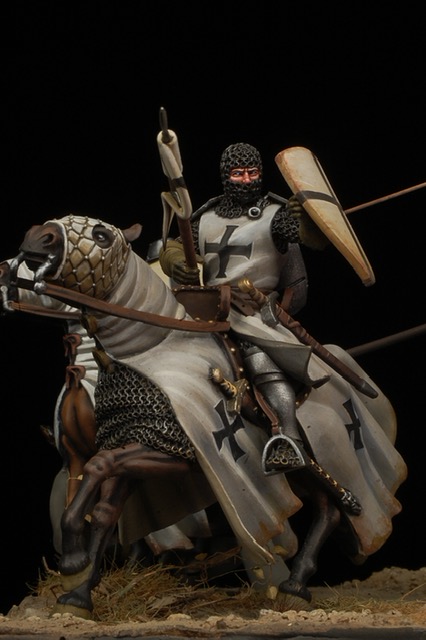 28mm mounted crusader knight miniature — 32mm compatible, 3D printable STL for historical wargaming by Northern Crusades Miniatures