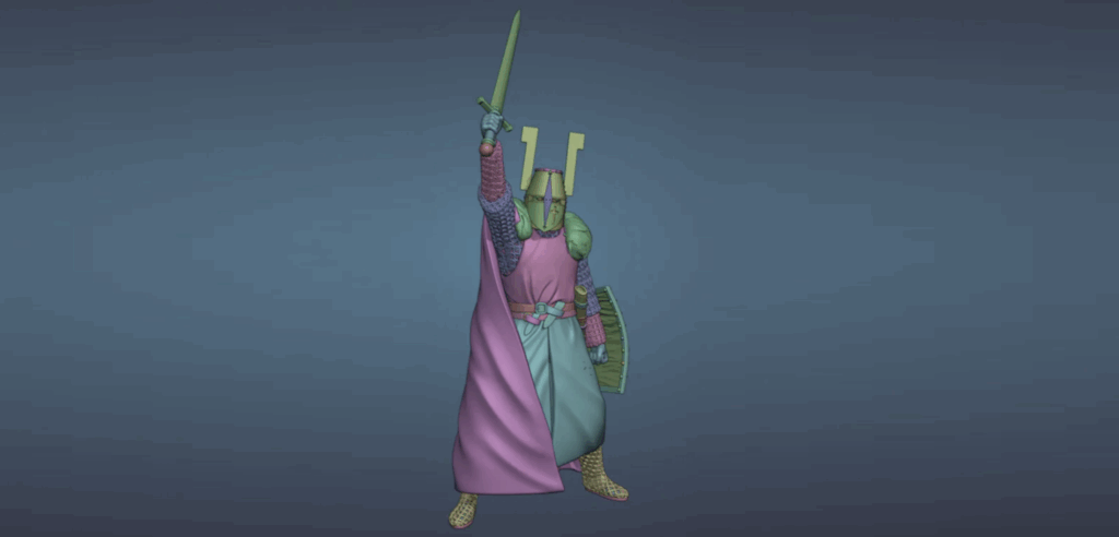 28mm medieval knight on foot with weapon raised — 3D printable STL wargaming miniature by Northern Crusades Miniatures
