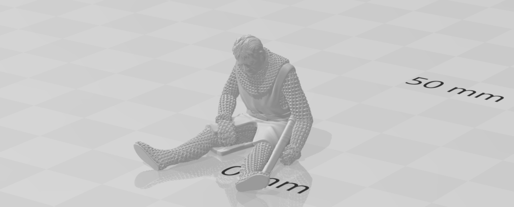 28mm medieval knight on foot with weapon raised — 3D printable STL wargaming miniature by Northern Crusades Miniatures