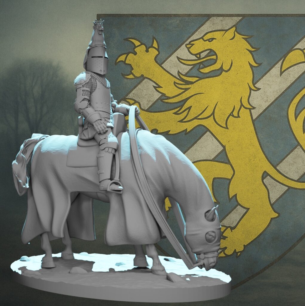 Mounted medieval knight 28mm resin miniature – Northern Crusades Miniatures